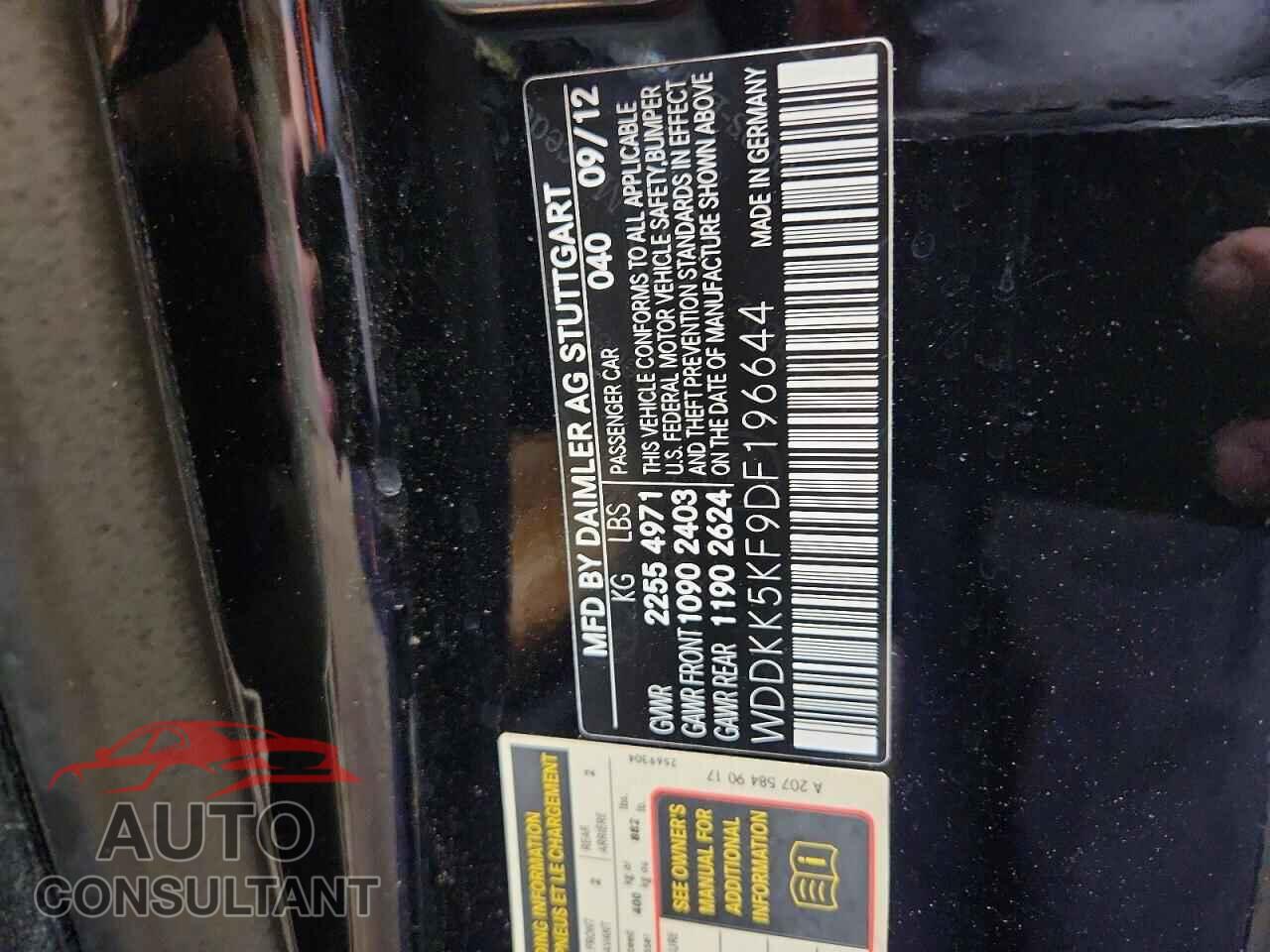 MERCEDES-BENZ E-CLASS 2013 - WDDKK5KF9DF196644