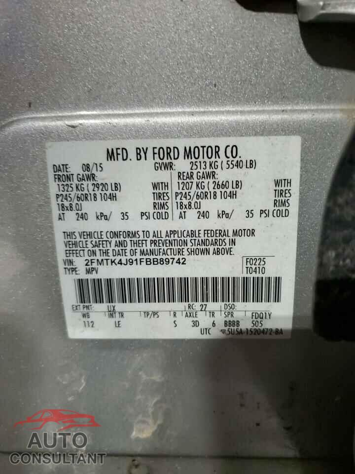 FORD EDGE 2015 - 2FMTK4J91FBB89742