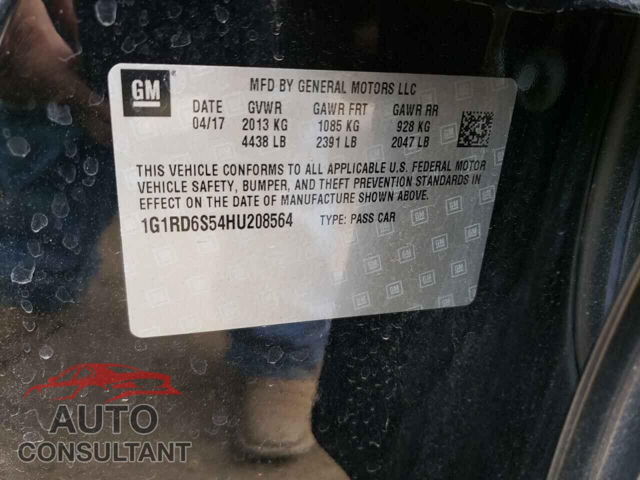 CHEVROLET VOLT 2017 - 1G1RD6S54HU208564