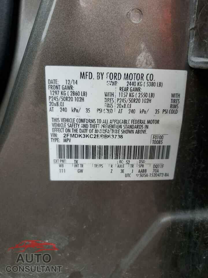 FORD EDGE 2014 - 2FMDK3KC2EBB63738