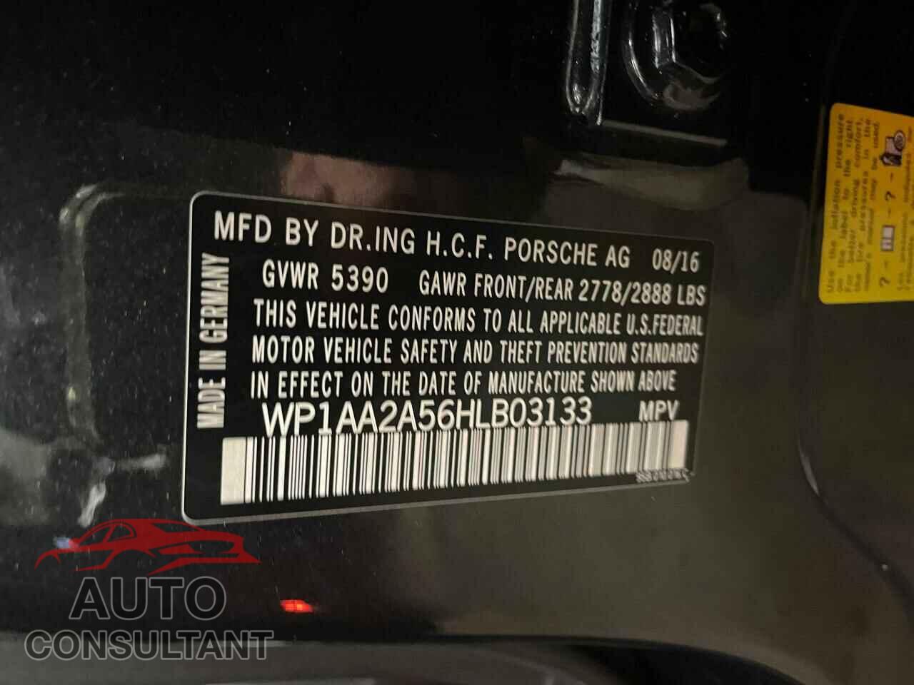 PORSCHE MACAN 2017 - WP1AA2A56HLB03133