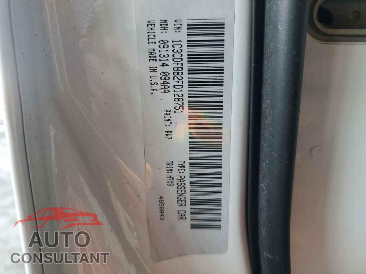DODGE DART 2015 - 1C3CDFBB2FD128751
