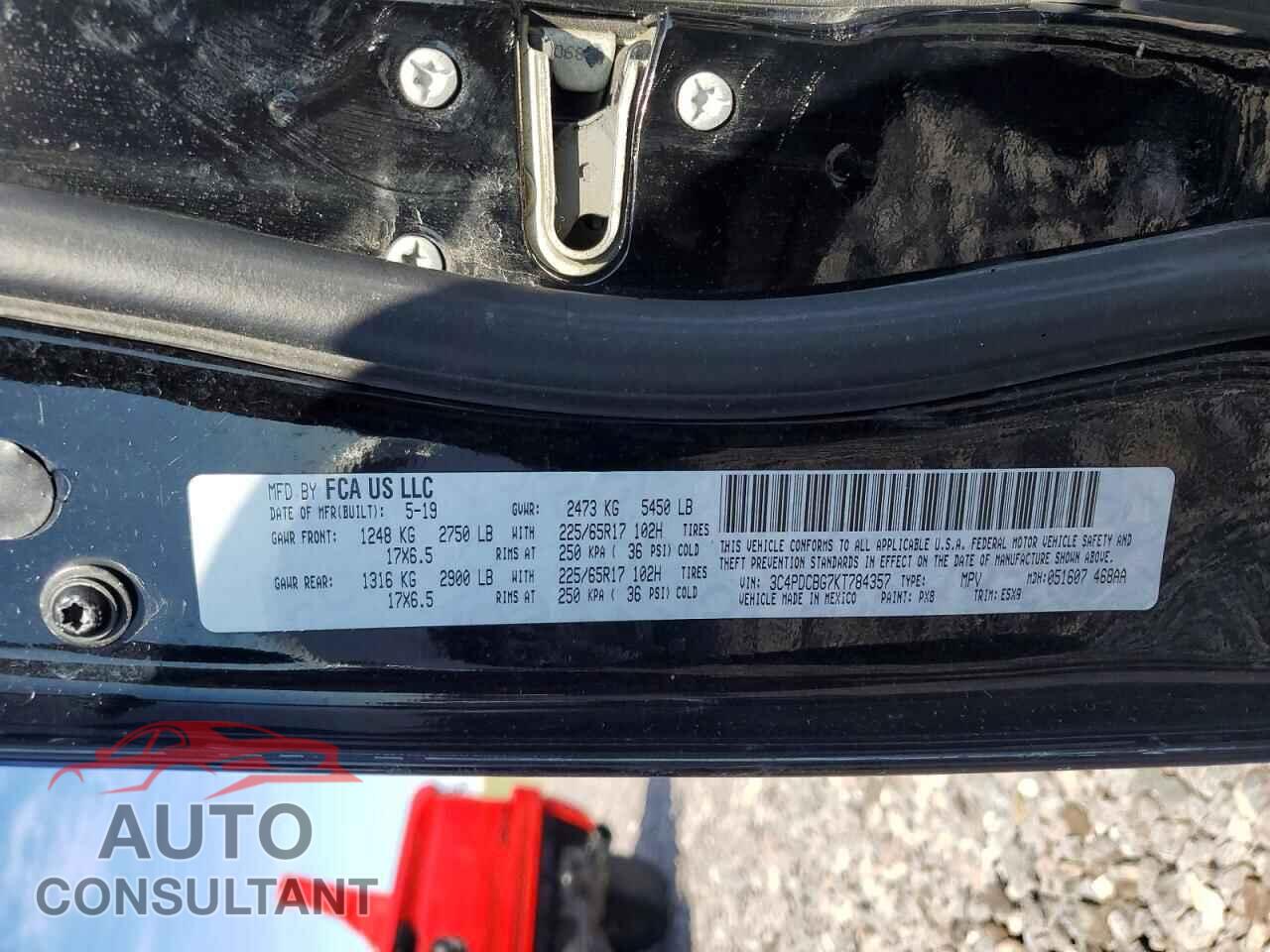 DODGE JOURNEY 2019 - 3C4PDCBG7KT784357