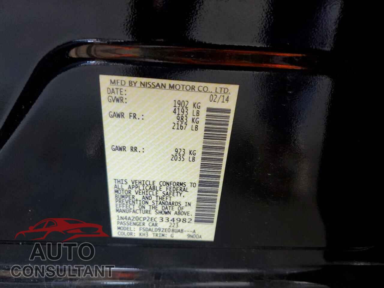 NISSAN LEAF 2014 - 1N4AZ0CP2EC334982