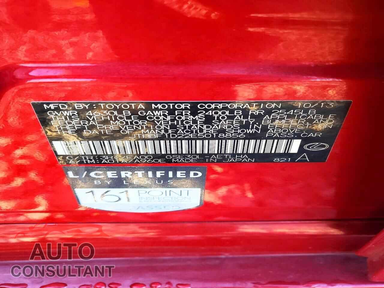 LEXUS IS 2014 - JTHBF1D22E5018856