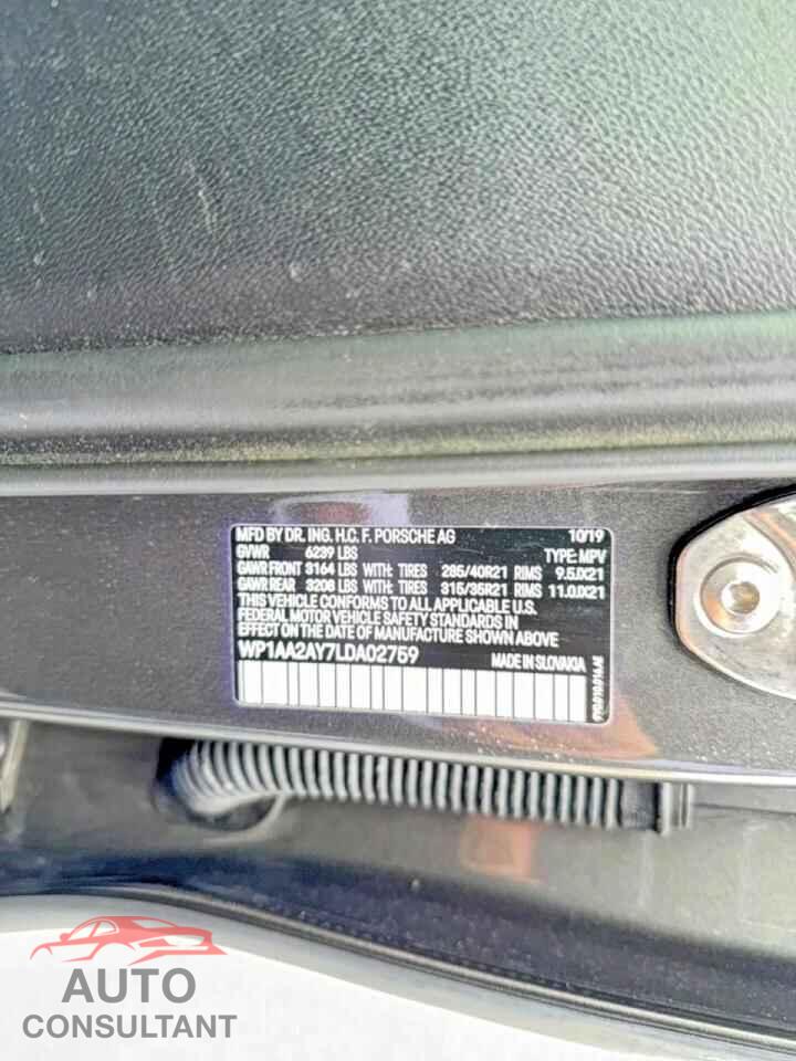 PORSCHE CAYENNE 2020 - WP1AA2AY7LDA02759