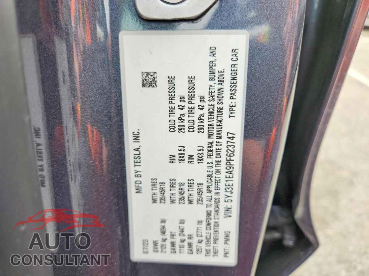TESLA MODEL 3 2023 - 5YJ3E1EA9PF623747