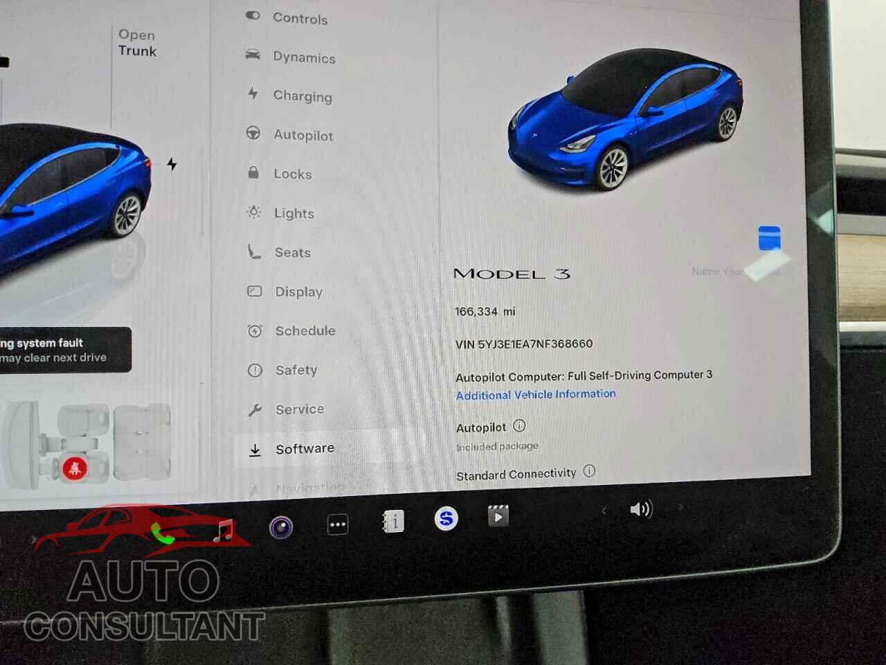 TESLA MODEL 3 2022 - 5YJ3E1EA7NF368660
