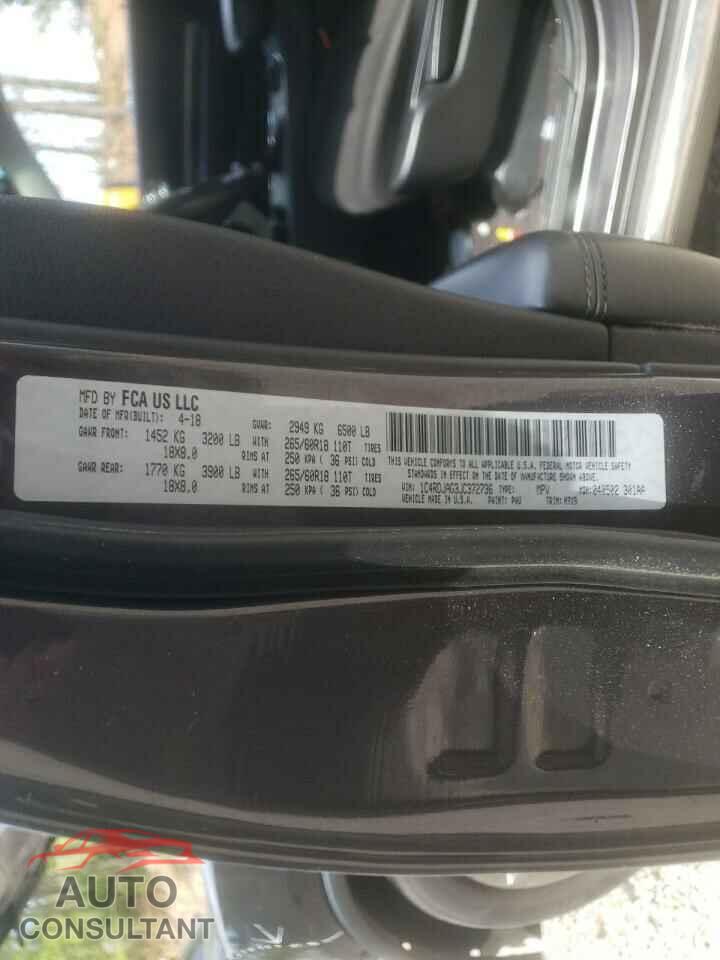 DODGE DURANGO 2018 - 1C4RDJAG3JC372736