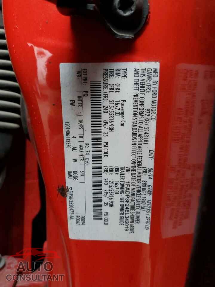 FORD FOCUS 2014 - 1FADP3F24EL342019