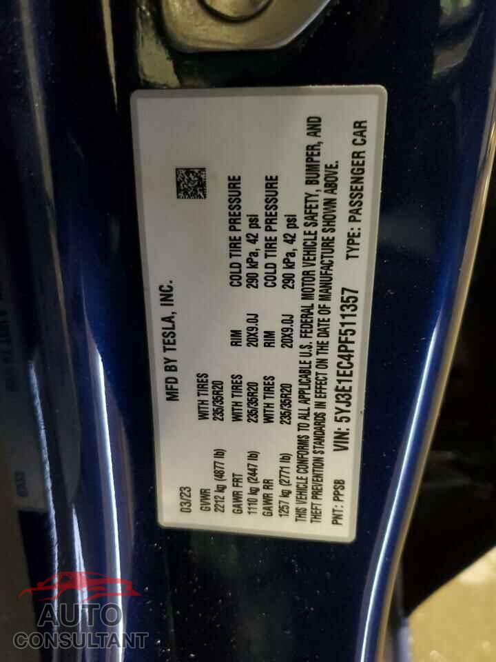 TESLA MODEL 3 2023 - 5YJ3E1EC4PF511357