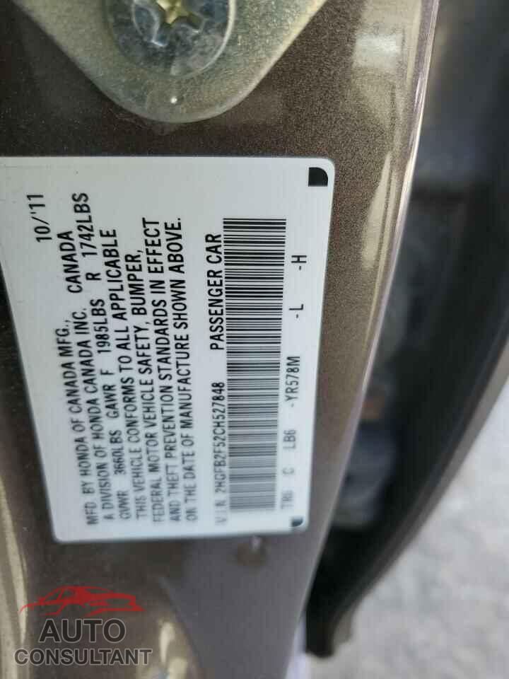 HONDA CIVIC 2012 - 2HGFB2F52CH527848
