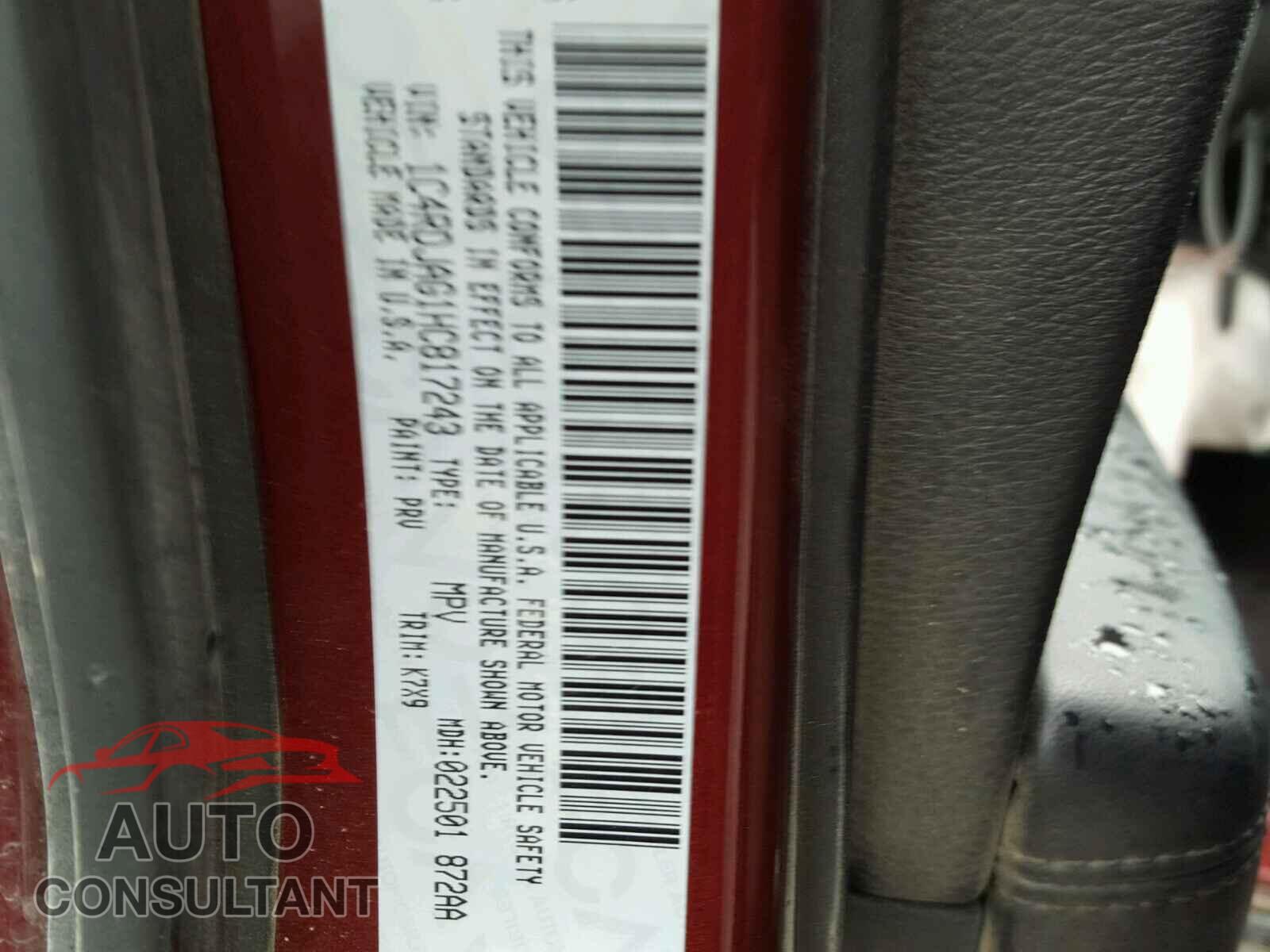 DODGE DURANGO SXT 2017 - 1C4RDJAG1HC817243