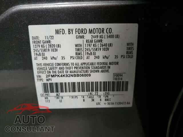 FORD EDGE 2022 - 2FMPK4K92NBB06009