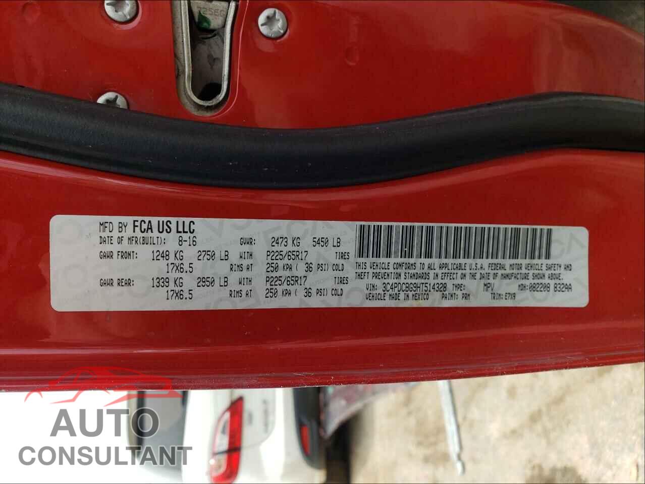 DODGE JOURNEY 2017 - 3C4PDCBG9HT514328