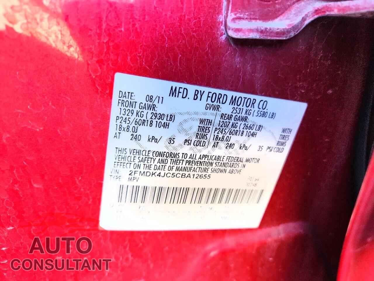 FORD EDGE 2012 - 2FMDK4JC5CBA12655