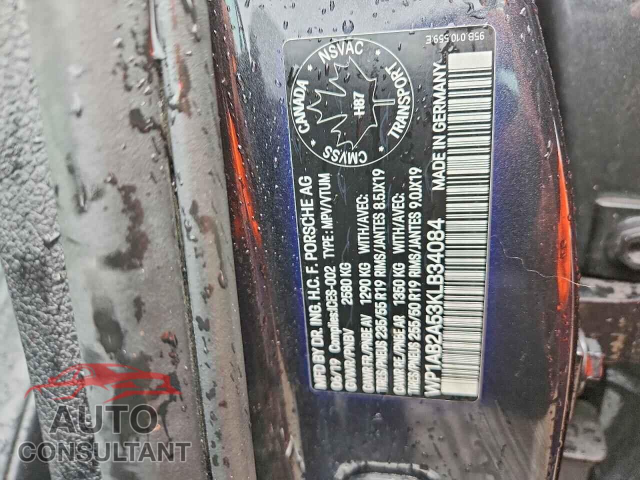 PORSCHE MACAN 2019 - WP1AB2A53KLB34084