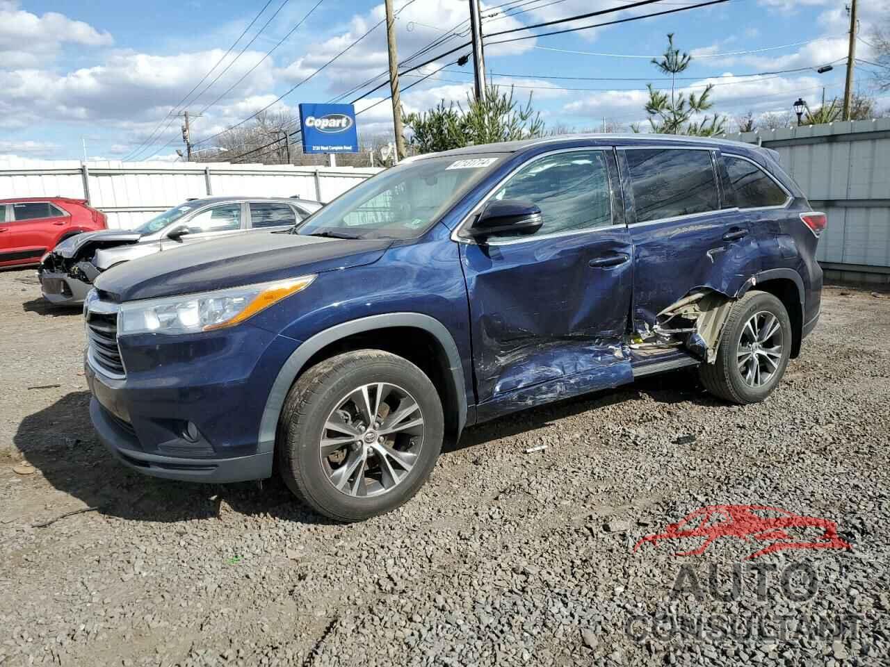 TOYOTA HIGHLANDER 2016 - 5TDJKRFH1GS231920