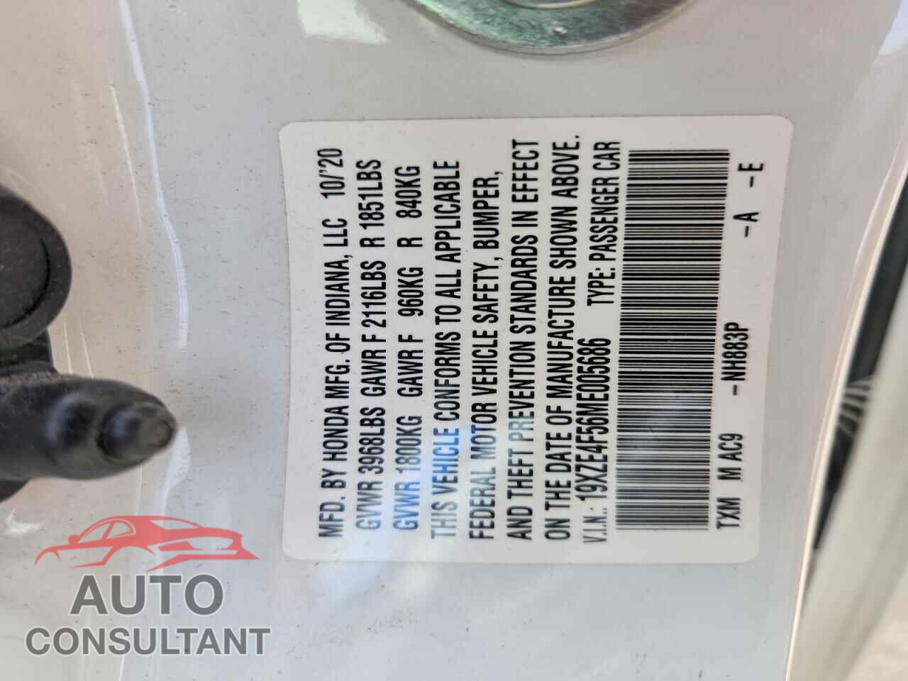 HONDA INSIGHT 2021 - 19XZE4F56ME005686