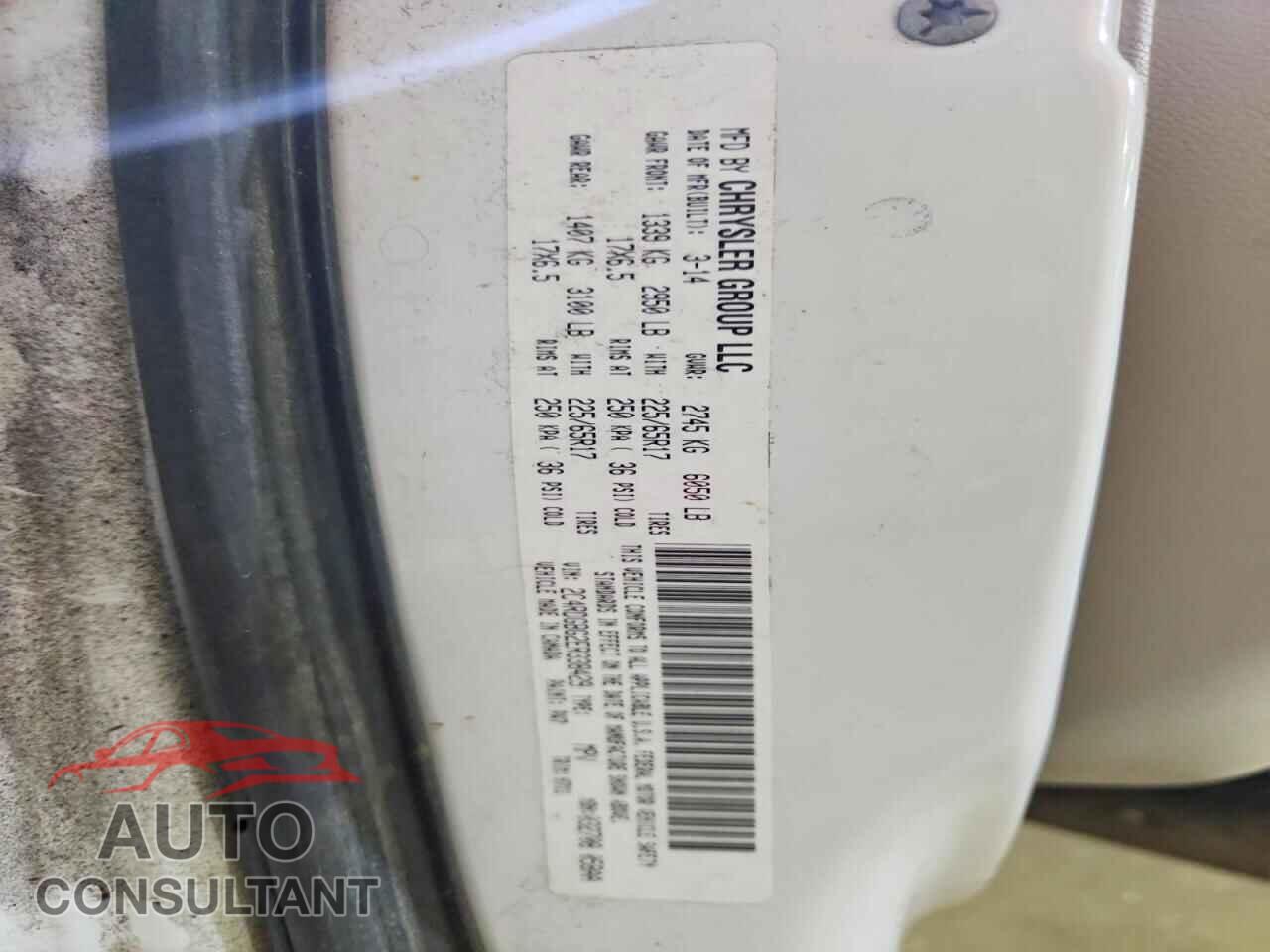 DODGE CARAVAN 2014 - 2C4RDGBG2ER338429