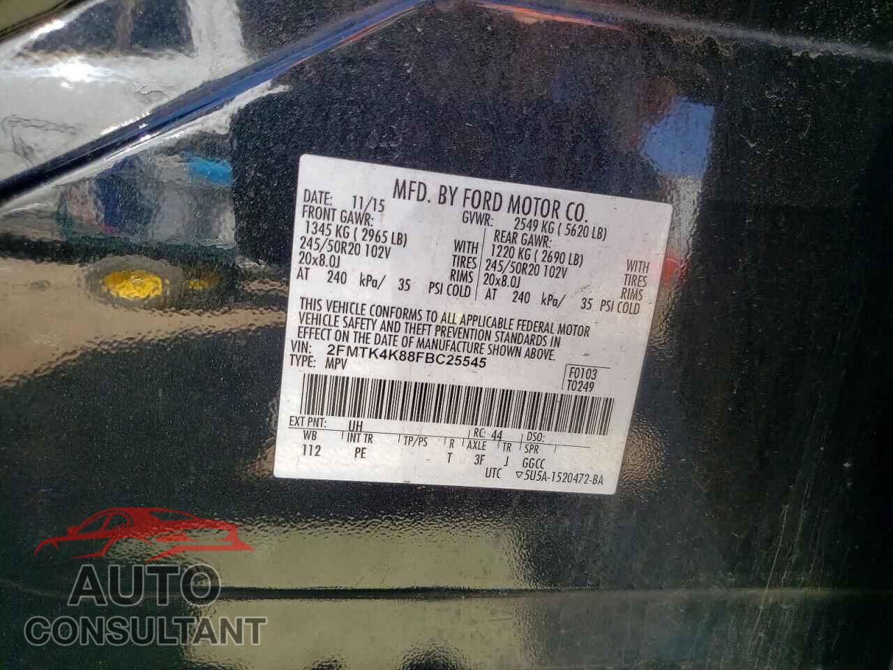 FORD EDGE 2015 - 2FMTK4K88FBC25545