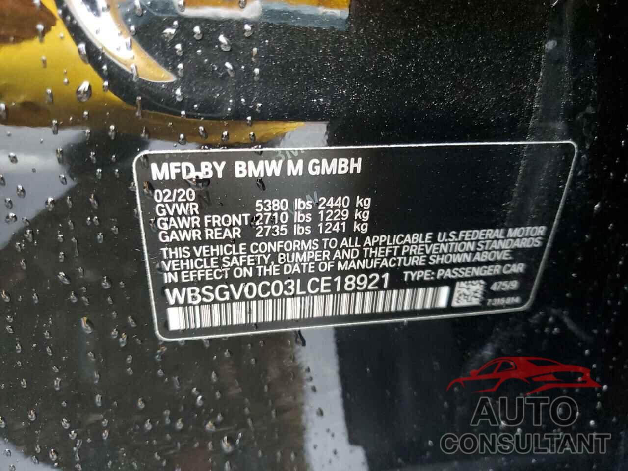 BMW M8 2020 - WBSGV0C03LCE18921