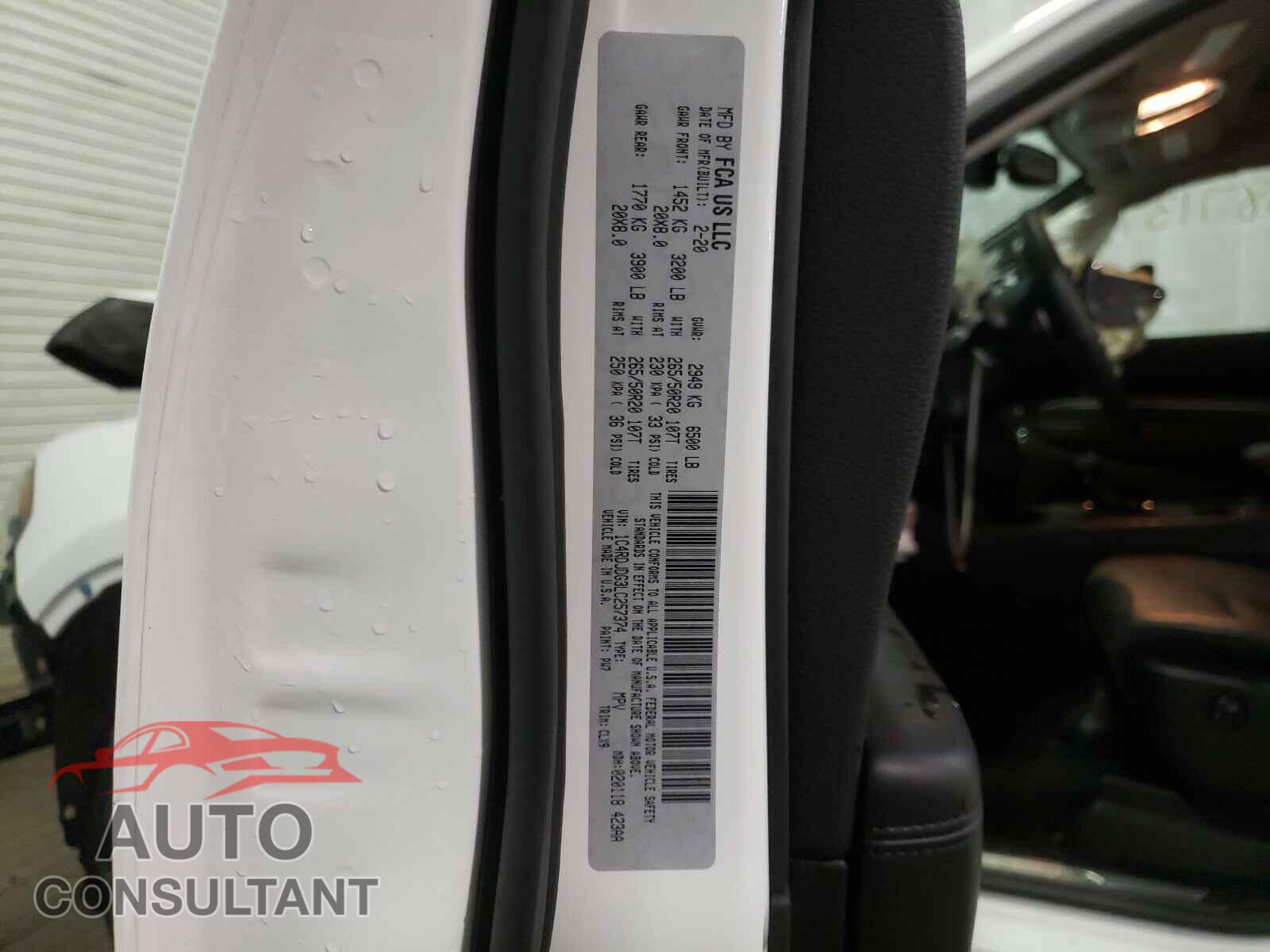 DODGE DURANGO 2020 - 1C4RDJDG3LC257374