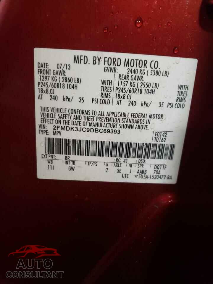 FORD EDGE 2013 - 2FMDK3JC9DBC69393