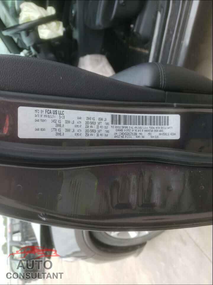 DODGE DURANGO 2019 - 1C4RDHDG2KC791280