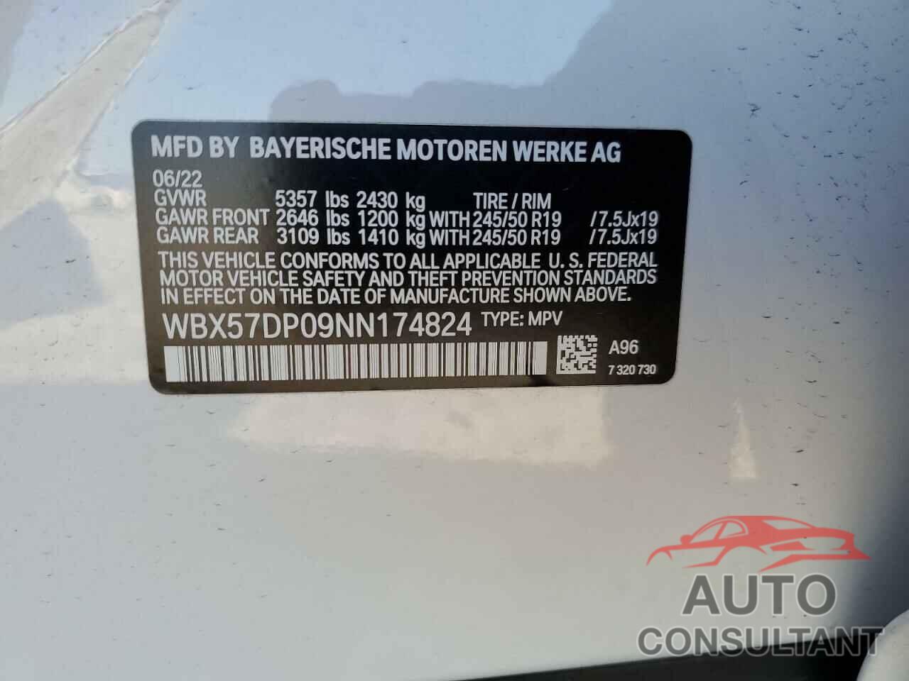 BMW X3 2022 - WBX57DP09NN174824