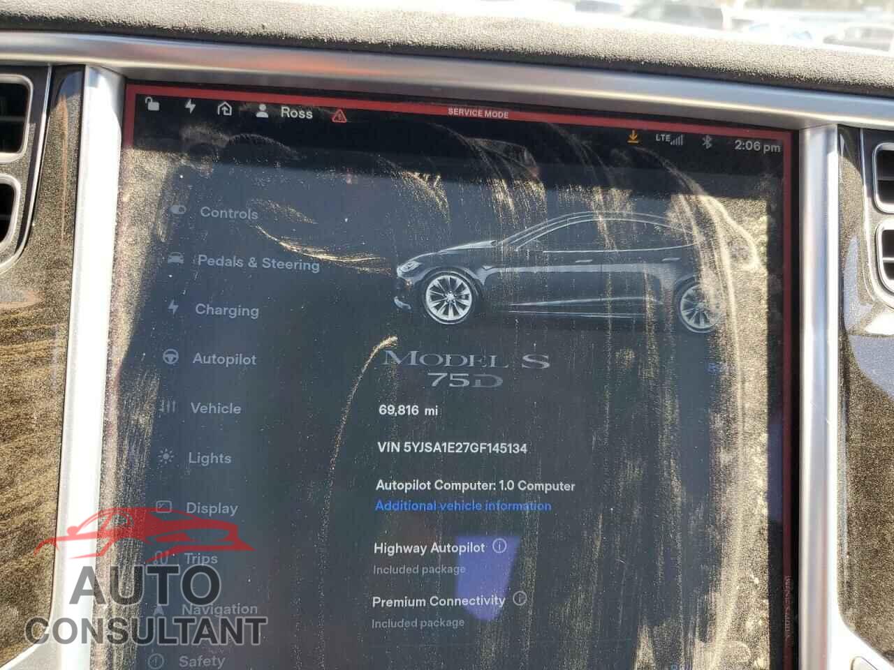 TESLA MODEL S 2016 - 5YJSA1E27GF145134