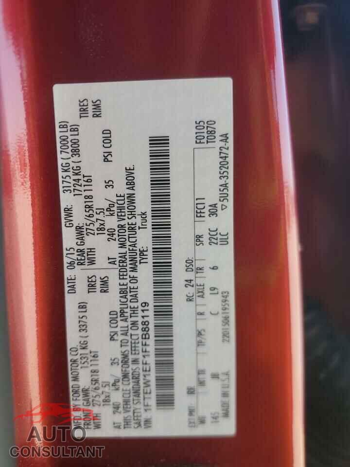 FORD F-150 2015 - 1FTEW1EF1FFB88119