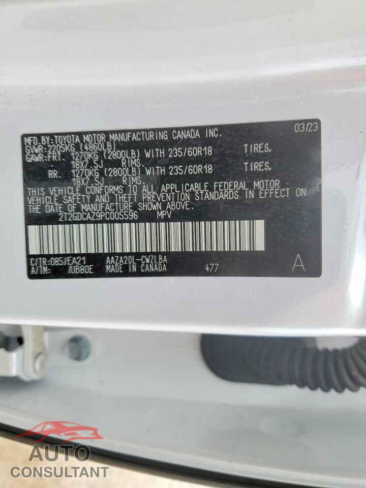 LEXUS UNKNOWN 2023 - 2T2GDCAZ9PC005596