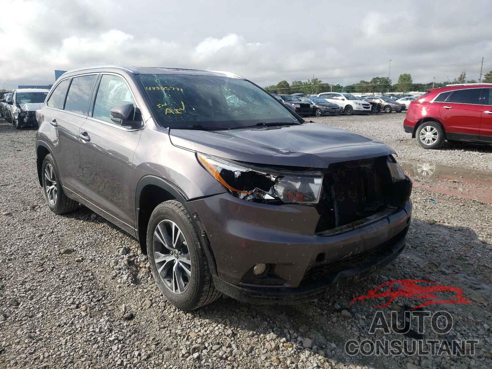 TOYOTA HIGHLANDER 2016 - 5TDJKRFH4GS298852