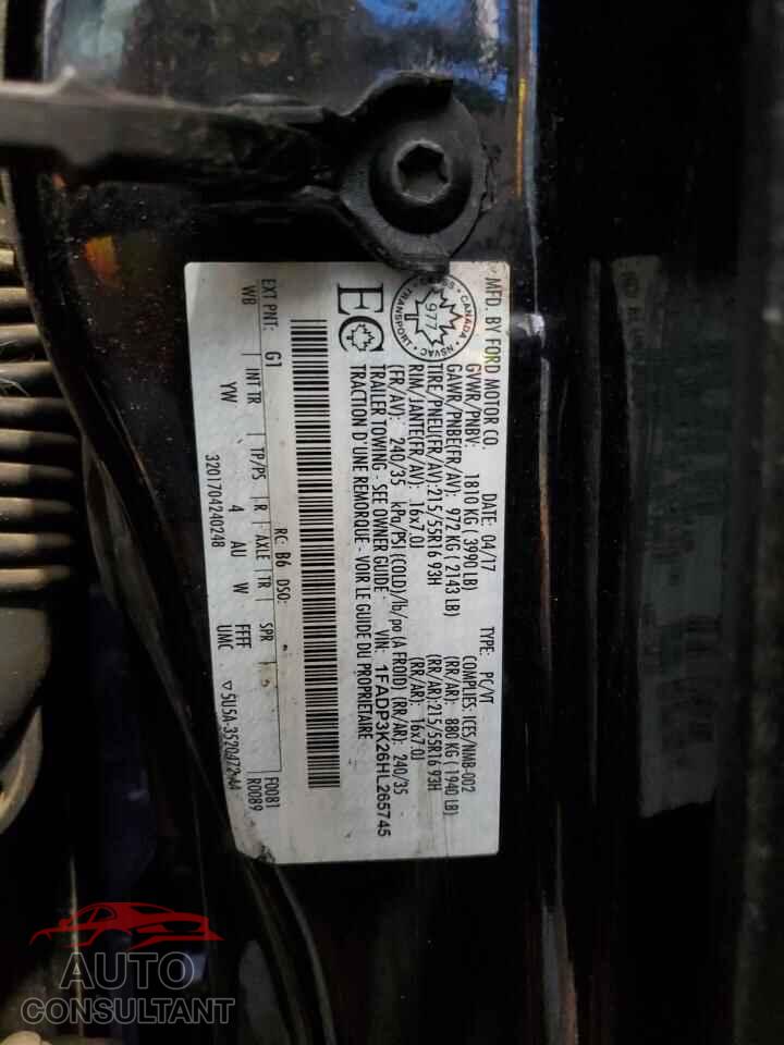 FORD FOCUS 2017 - 1FADP3K26HL265745