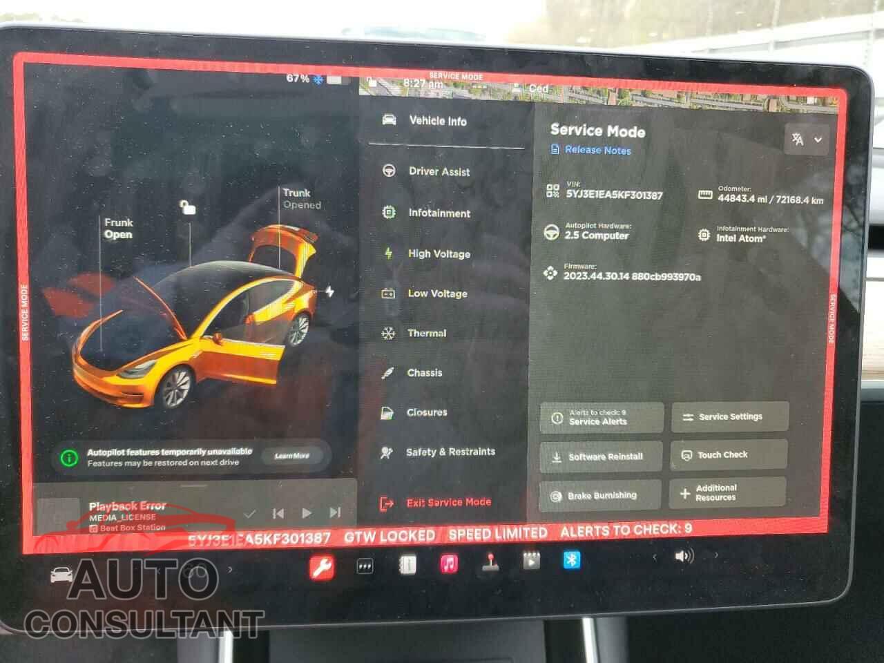 TESLA MODEL 3 2019 - 5YJ3E1EA5KF301387