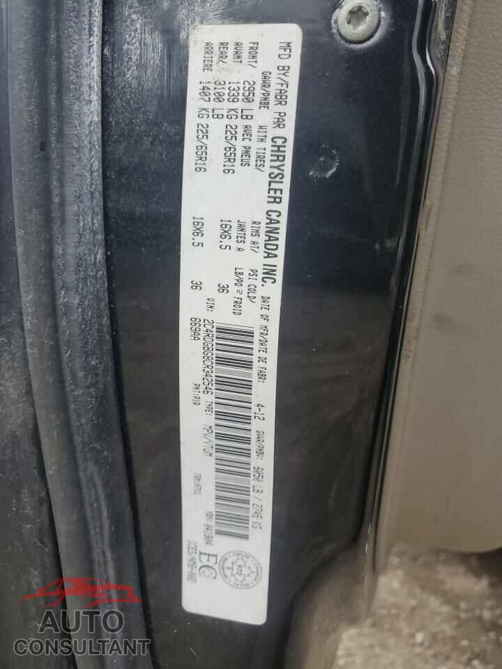 DODGE CARAVAN 2012 - 2C4RDGBG8CR342546