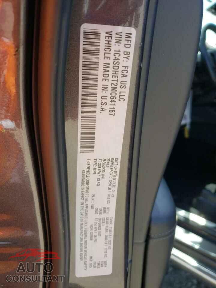 DODGE DURANGO 2021 - 1C4SDHET2MC641167