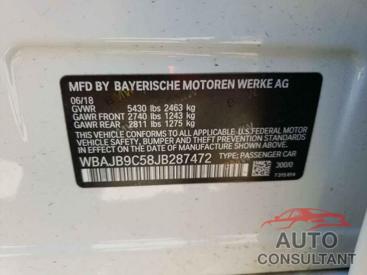 BMW M5 2018 - WBAJB9C58JB287472