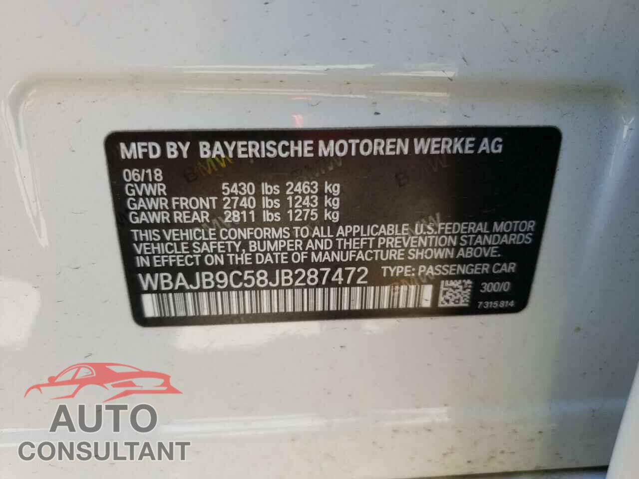 BMW M5 2018 - WBAJB9C58JB287472