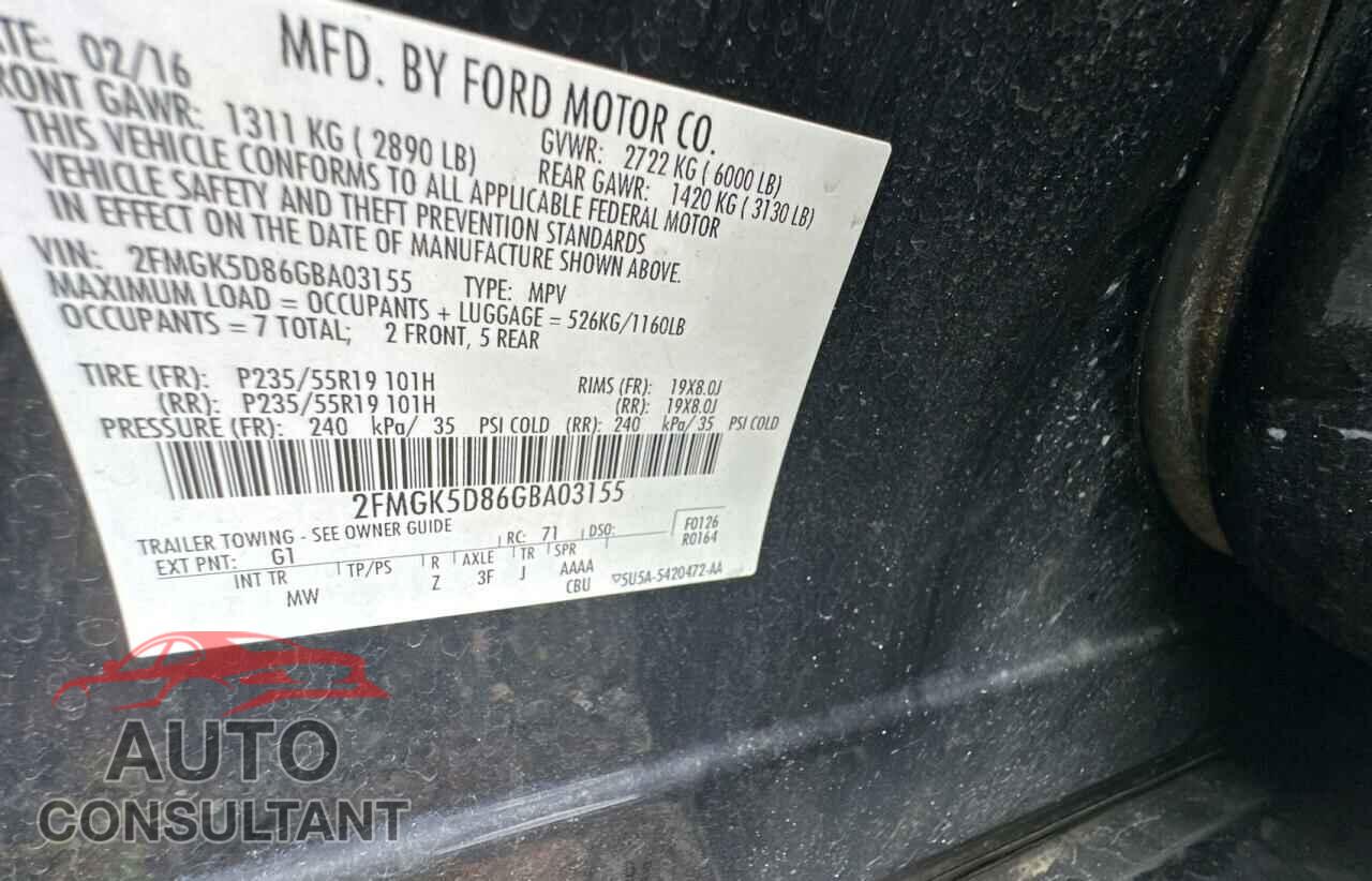FORD FLEX 2016 - 2FMGK5D86GBA03155