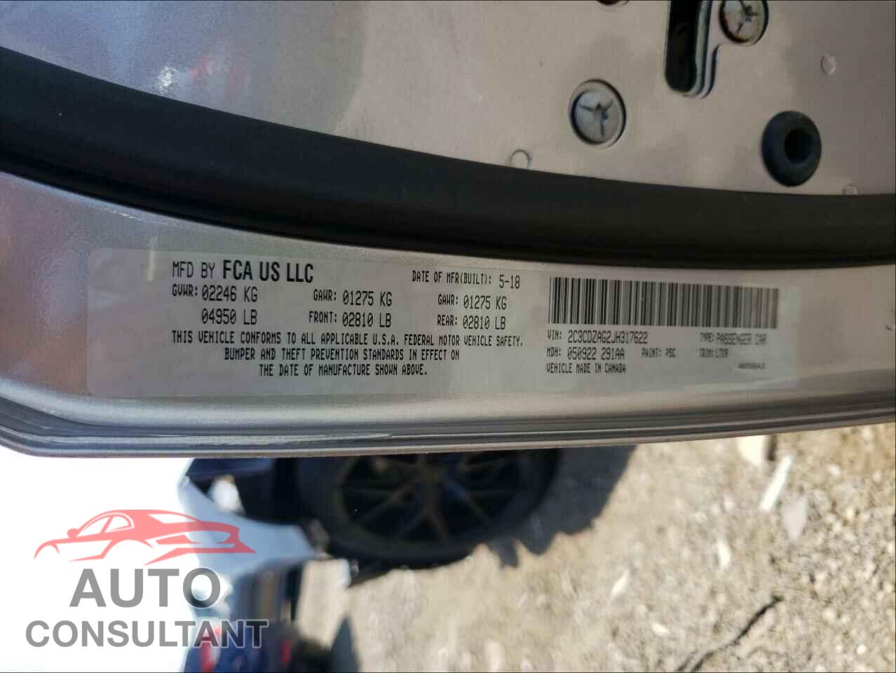 DODGE CHALLENGER 2018 - 2C3CDZAG2JH317622