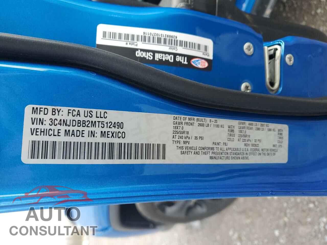 JEEP COMPASS 2021 - 3C4NJDBB2MT512490