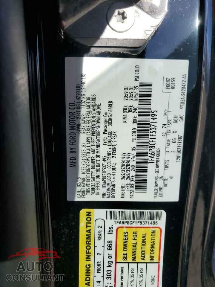 FORD MUSTANG 2015 - 1FA6P8CF1F5371495