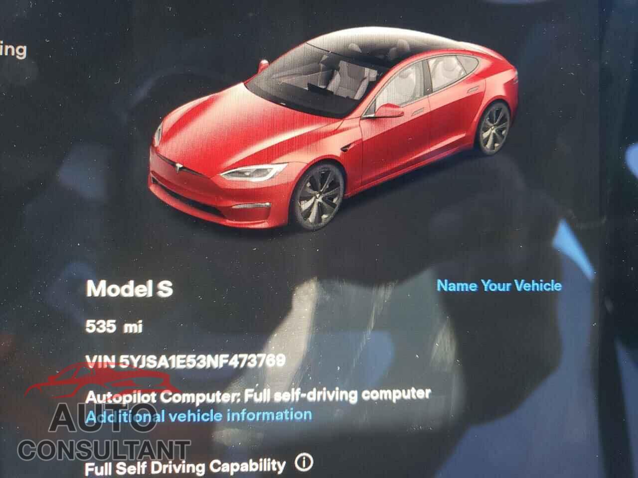 TESLA MODEL S 2022 - 5YJSA1E53NF473769