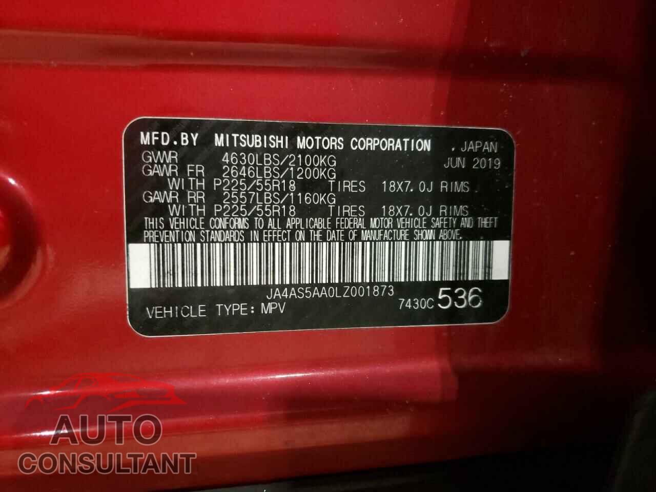 MITSUBISHI ECLIPSE 2020 - JA4AS5AA0LZ001873