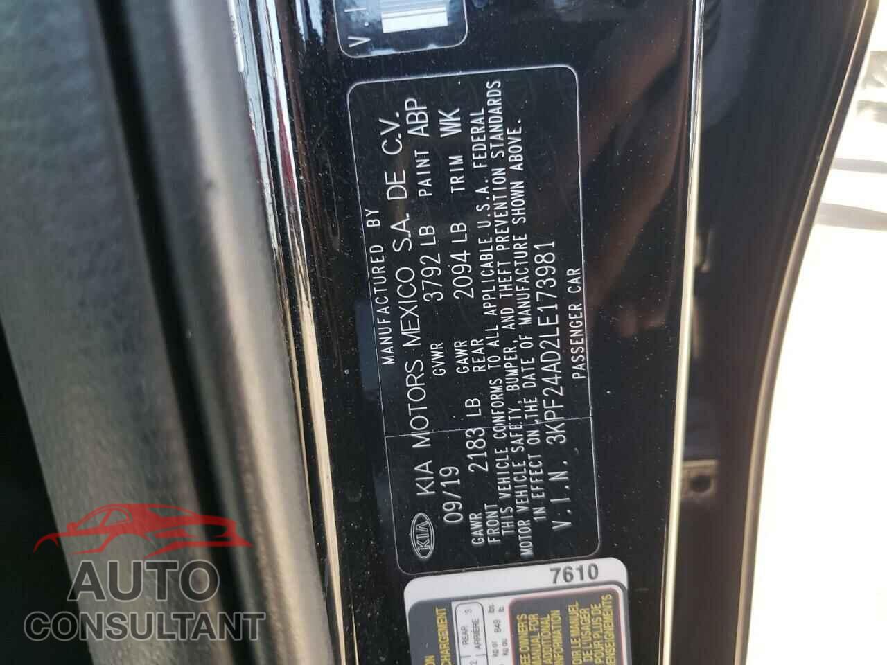 KIA FORTE 2020 - 3KPF24AD2LE173981
