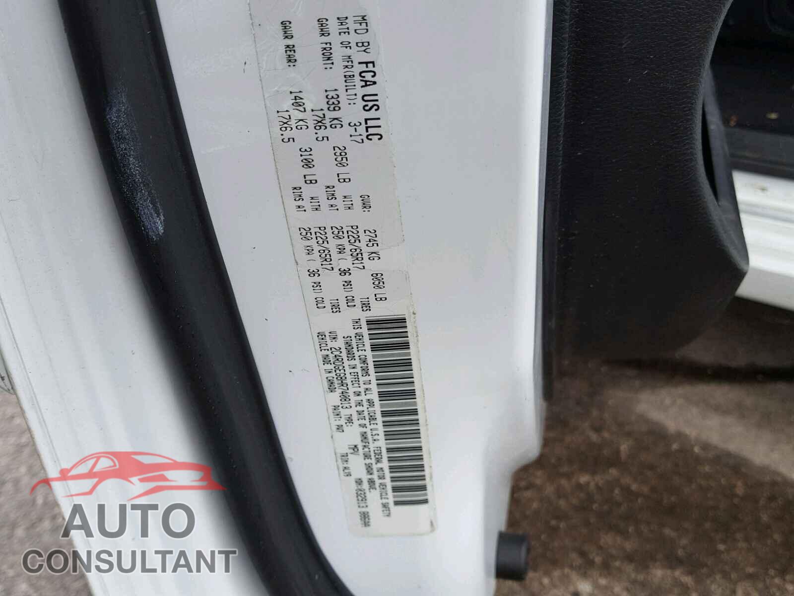 DODGE CARAVAN 2017 - 2C4RDGEG8HR740813