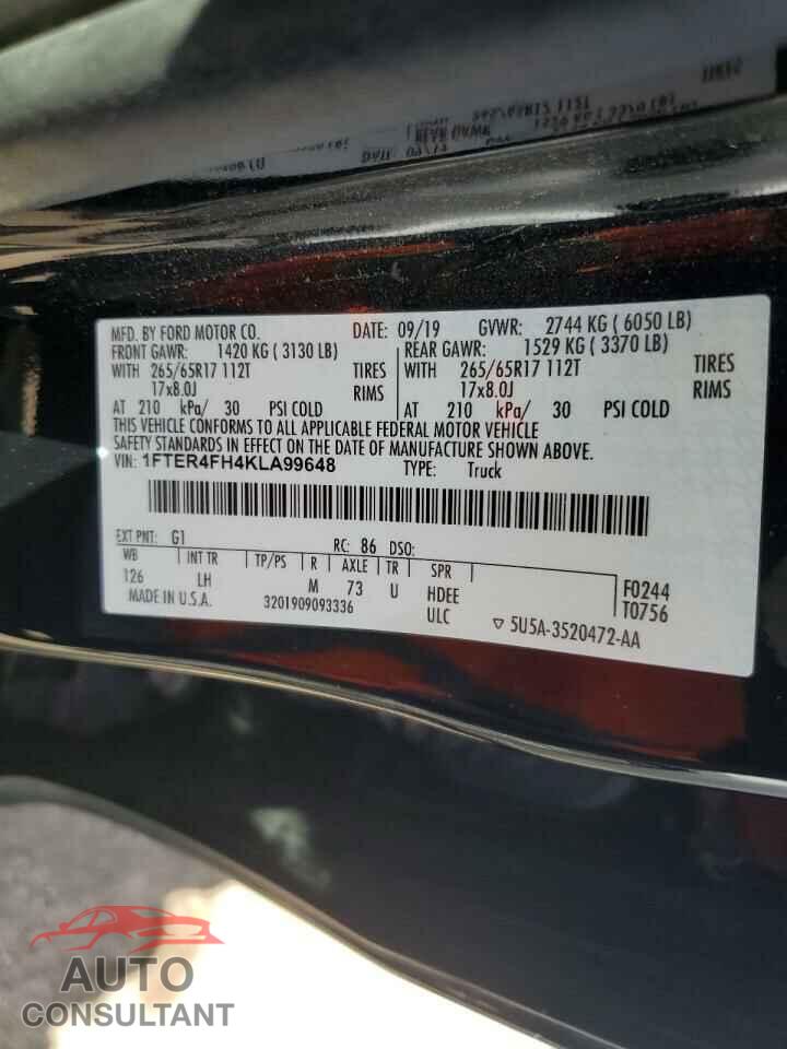 FORD RANGER 2019 - 1FTER4FH4KLA99648