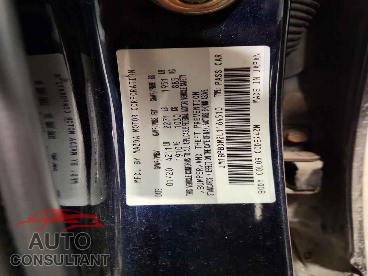 MAZDA 3 2020 - JM1BPBDM2L1164510